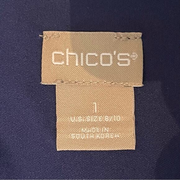 Chico’s Blue Tie Dye Party Cruise Coastal  Grandma Dress NWOT Size 8 - Picture 10 of 16